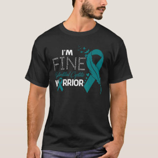 Interstitial Cystitis Warrior I'm Fine Feather Rib T-Shirt