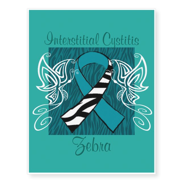 "Interstitial Cystitis Zebra" Tattoo (Front)