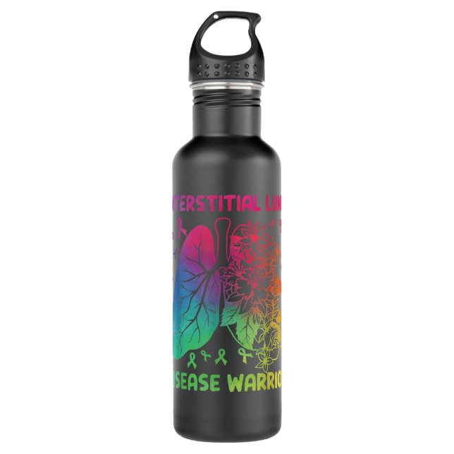 Interstitial Lung Disease Warrior Ribbons  Stainless Steel Water Bottle (Front)