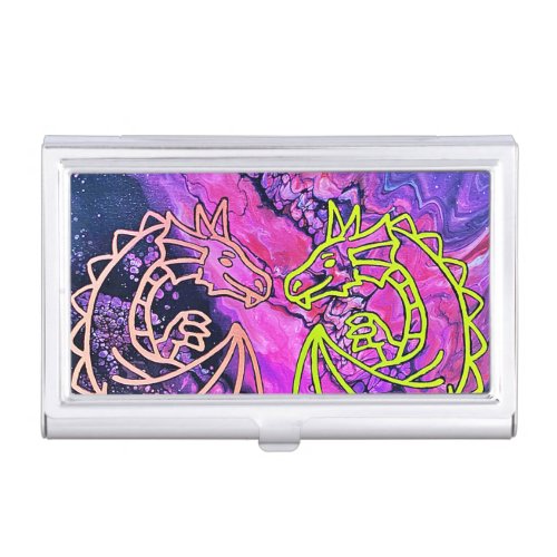 Intertwined Dragons Business Card Case