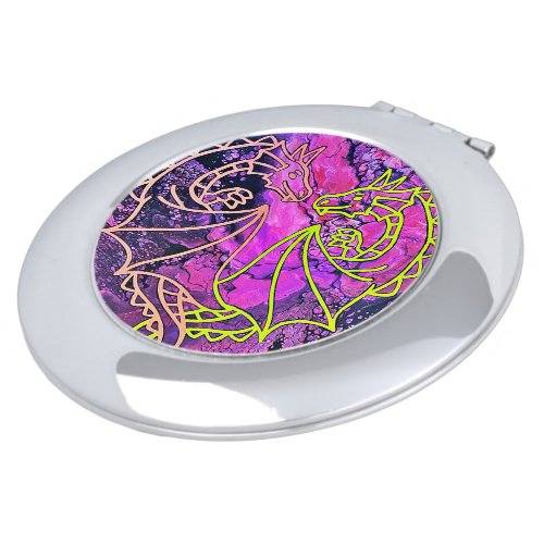 Intertwined Dragons Compact Mirror