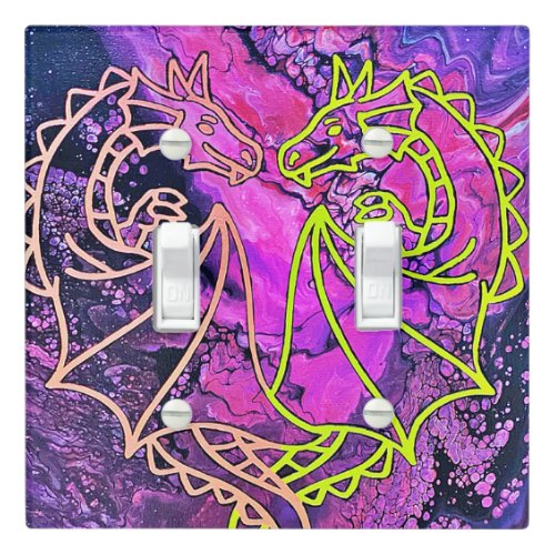 Intertwined Dragons Light Switch Cover