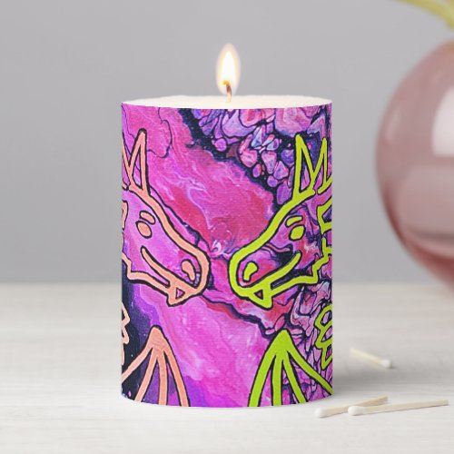 Intertwined Dragons Pillar Candle