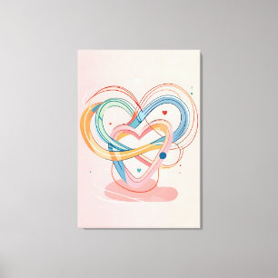 "Intertwined Hearts Abstract Love Symbol Art Print