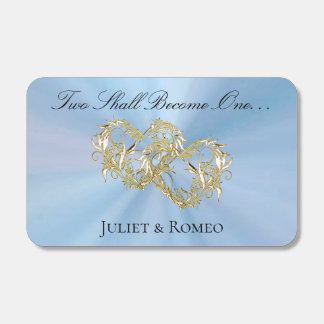 Intertwined Hearts- Blue/Gold Matchboxes