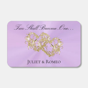 Intertwined Hearts- Lavender/Gold Matchboxes
