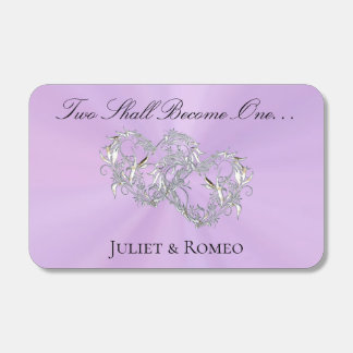 Intertwined Hearts- Lavender/Silver Matchboxes