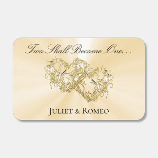Intertwined Hearts- Peach/Gold Matchboxes