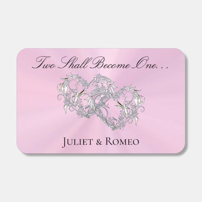Intertwined Hearts- Pink/Silver Matchboxes (Front)