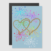 Intertwined hearts tangled rope romantic fireworks (Front/Back)