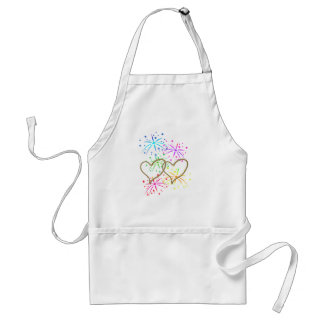 Intertwined hearts tangled rope romantic fireworks adult apron