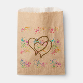 Intertwined hearts tangled rope romantic fireworks favor bag