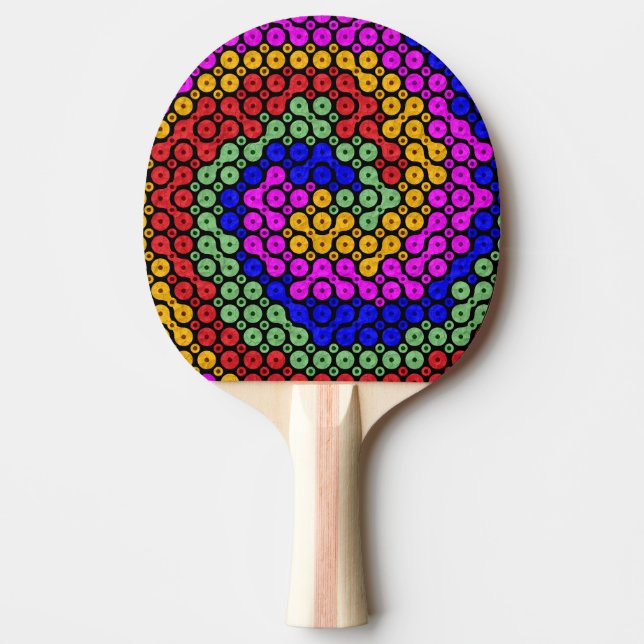 Intertwined Hues Abstract Ping Pong Paddle (Front)