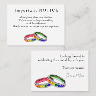 🌈  Intertwined in Pride Adults‑Only Wedding Enclosure Card