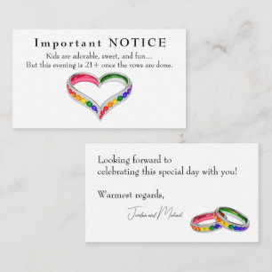 🌈 Intertwined in Pride Adults‑Only Wedding Enclosure Card
