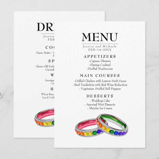 🌈 Intertwined in Pride  Double‑Sided Menu & Drink (Front/Back)