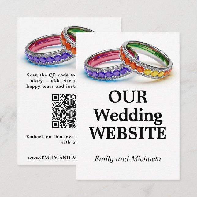 🌈 Intertwined in Pride – Wedding Website  Enclosure Card (Front/Back)