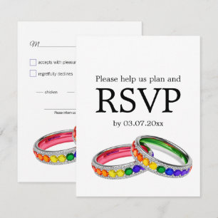 🌈 Intertwined in Pride – with dietary Choices RSVP Card