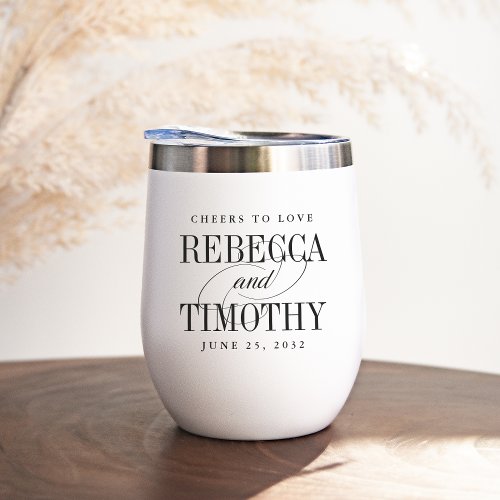 Intertwined  Personalized Cheers to Love Wedding Thermal Wine Tumbler