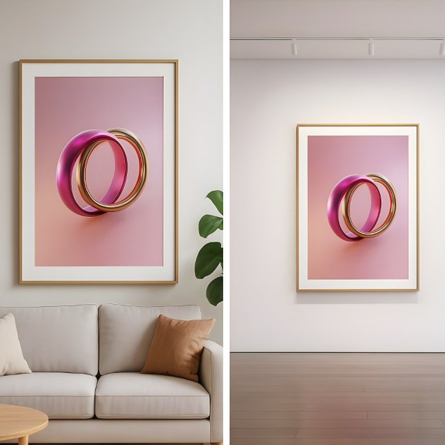 Intertwined Reflections-Modern Abstract Love Rings Poster (Creator Uploaded)