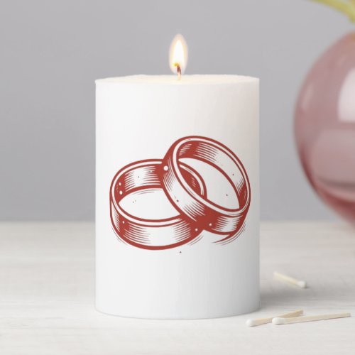 Intertwined Wedding Rings Candle - Red & Gold Unit