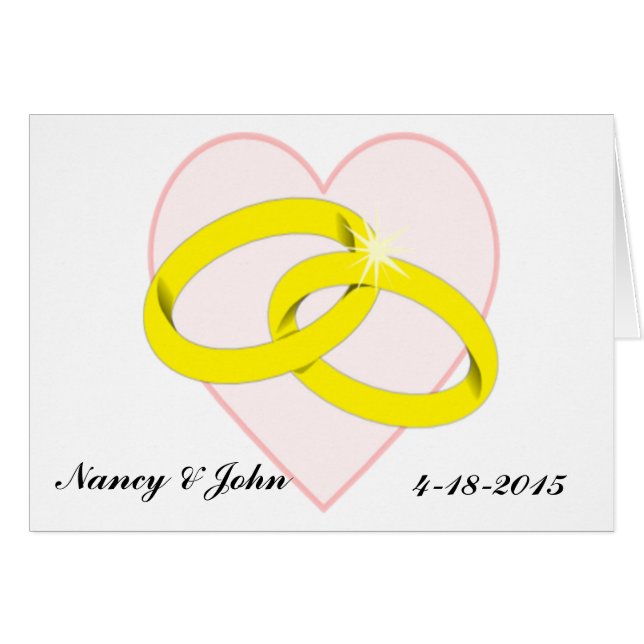 Intertwined Wedding Rings & Heart Cards (Front Horizontal)