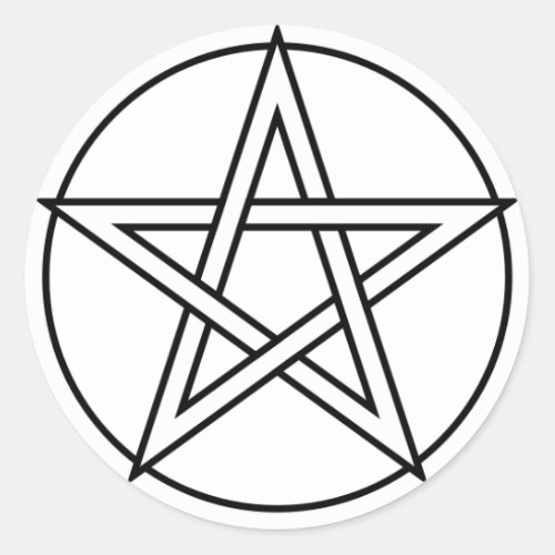 Intertwined White Pentacle Classic Round Sticker