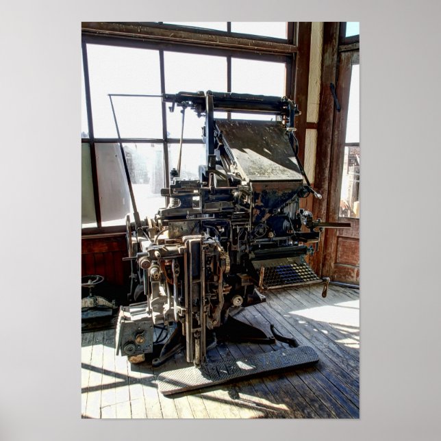 INTERTYPE NEWSPAPER TYPESETTING MACHINE POSTER (Front)