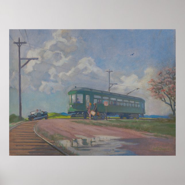 Interurban Stop – Kulhanek Historic Rail Art Print (Front)