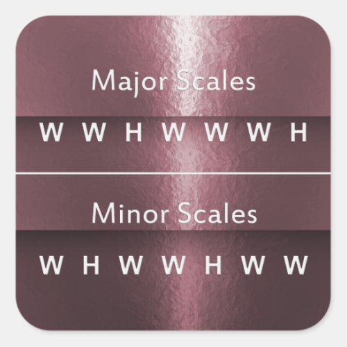 Intervals for Music Scales on Plum_colored Shine Square Sticker