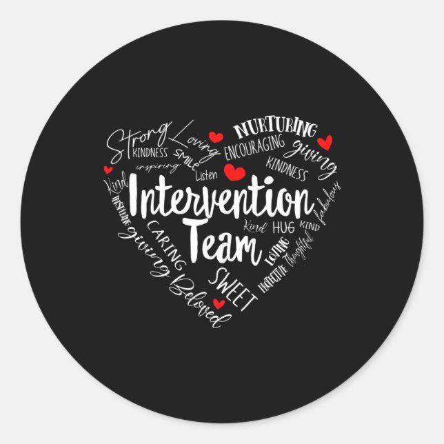 Intervention Teacher Specialist Squad Para Interve Classic Round Sticker (Front)