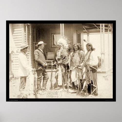 Interviewing Three Cheyenne Indians SD 1887 Poster