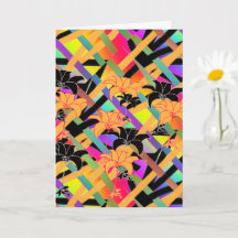 Interwoven Floral Folded Greeting Card