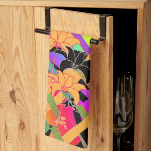 Interwoven Floral Kitchen Towel