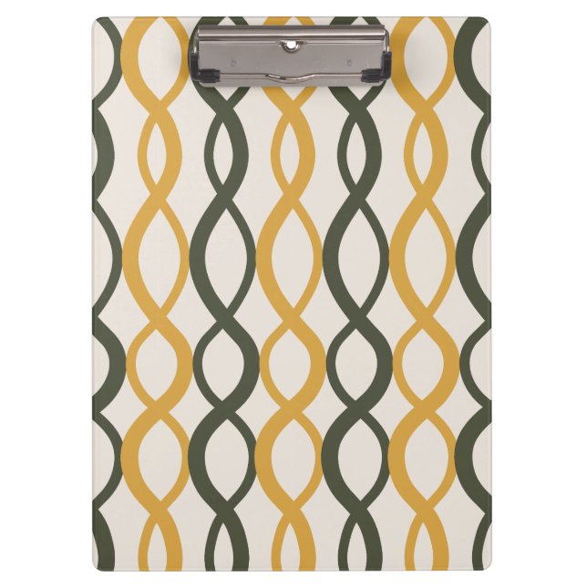 Interwoven Geometric Pattern-Modern Office Clipboard (Front)