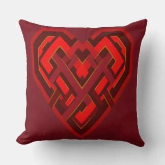 Interwoven Heart of Love – Modern Geometric Throw Pillow