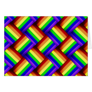 Interwoven LGBT Gay Pride Rainbow Ribbon! Cards