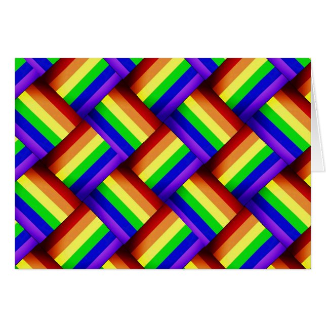 Interwoven LGBT Gay Pride Rainbow Ribbon! Cards (Front Horizontal)