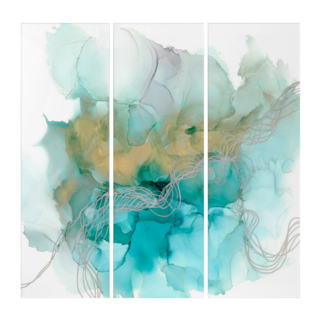 Interwoven Metallics Triptych (Front)