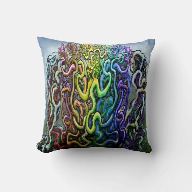 Interwoven Obsession Throw Pillow (Front)