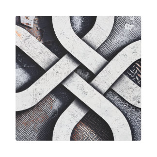 Interwoven Steel Matrix – Modern Industrial Metal  Print