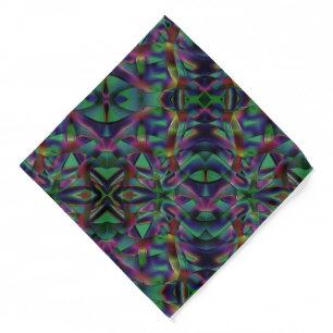Interwoven tapes of darkened colorful bandana