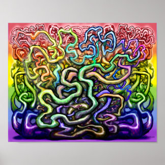 Interwoven Twisted Vines of Life Poster