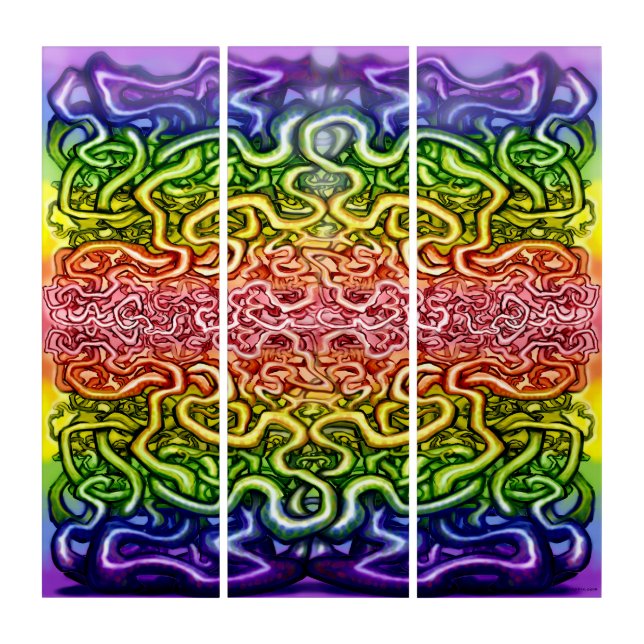 Interwoven Twisted Vines of Life Triptych (Front)