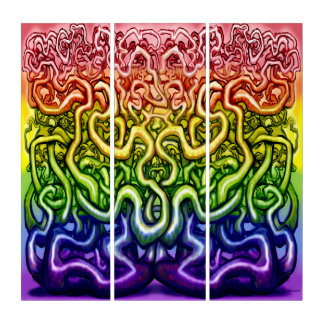 Interwoven Twisted Vines of Life Triptych