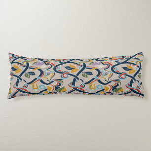 Interwoven Vines in Vibrant Harmony Body Pillow