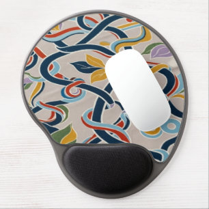 Interwoven Vines in Vibrant Harmony Gel Mouse Pad