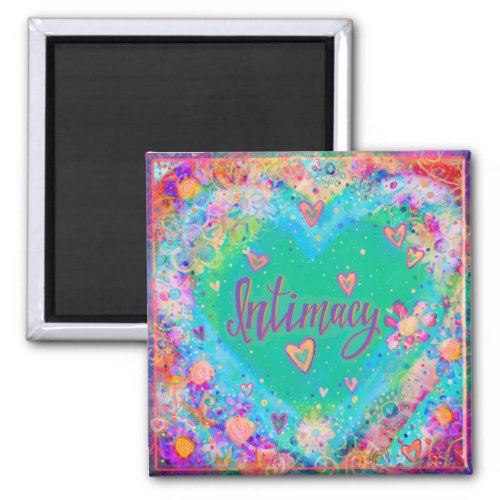 Intimacy Pretty Colorful Heart Flowers Inspirivity Magnet