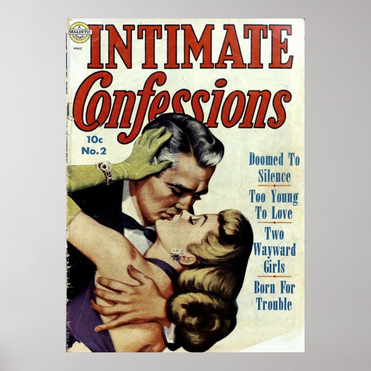 Intimate Confessions Retro Comic Poster Zazzle