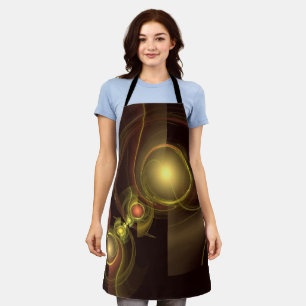 Intimate Connection Golden Energy Abstract Art Apron
